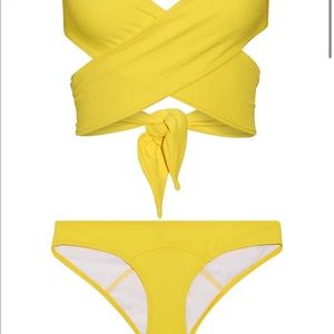 Lisa Marie Fernandez yellow wrap tie bikini worn once, size 2 (runs 1, 2, 3etc)